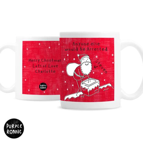 Personalised Purple Ronnie Christmas Santa Mug £10.99